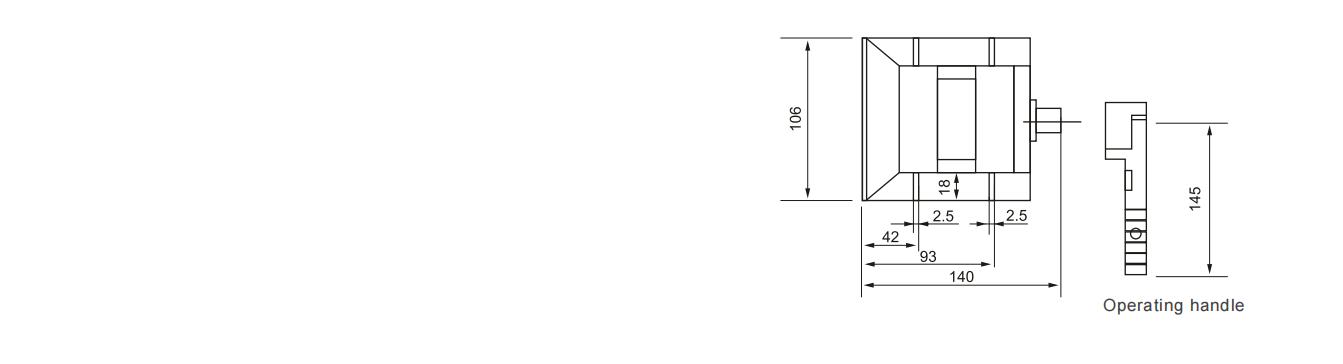 EATS4 PC Class Dual-Power Automatic Transfer Switch Dimensions