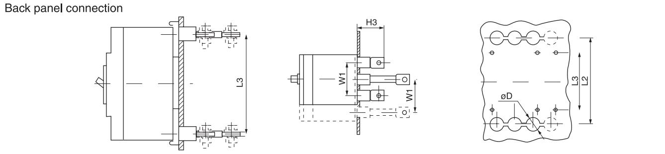 EBS1ML Earth Leakage Moulded Case Circuit Breaker Dimensions