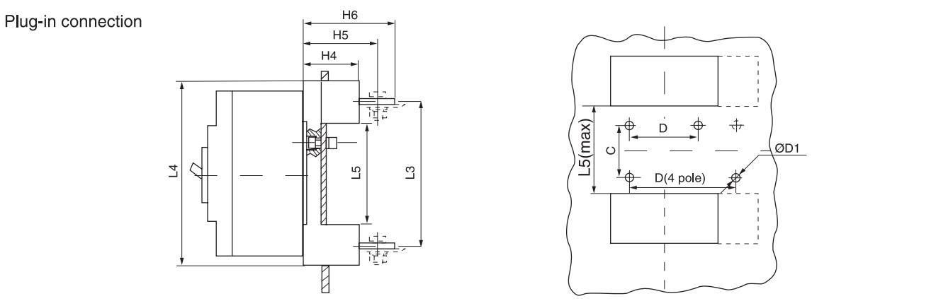 EBS1ML Earth Leakage Moulded Case Circuit Breaker Dimensions