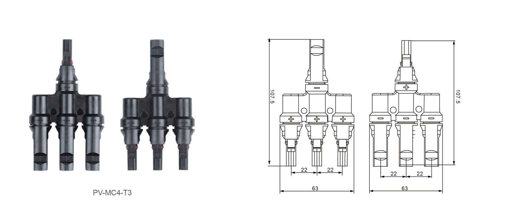 PV-MC4T Photovoltaic DC connector Dimension