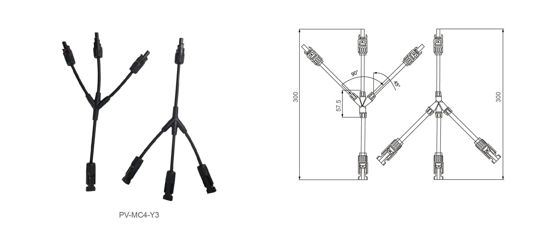 PV-MC4Y2 Photovoltaic DC connector Dimension