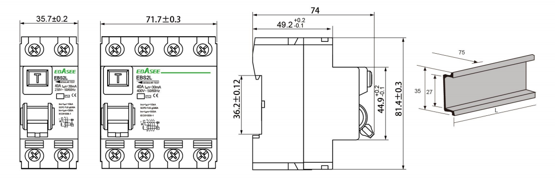 EBS2L dimensions